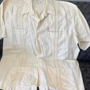 Cuban cigar VTG Cream Short Sleeve Button-Up Shirt